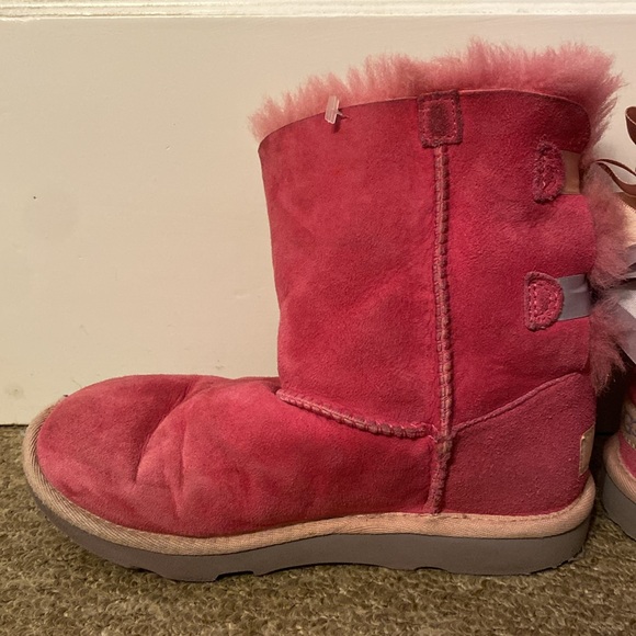 Ugg pink big bow boots toddler girls size 2 - Picture 6 of 9